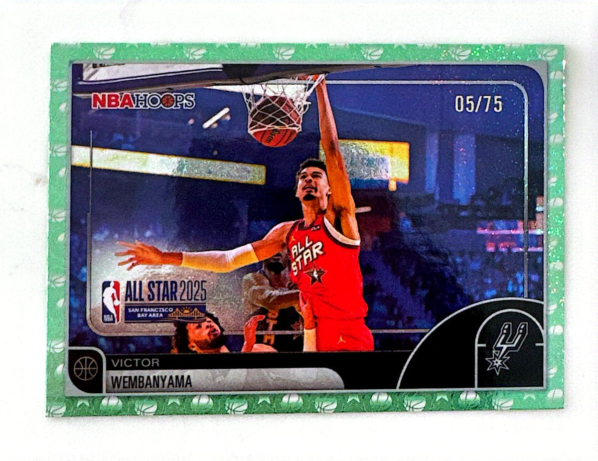 Victor Wembanyama #289 Light Burst Green /75 – 2025-26 Topps NBA Hoops All-Star