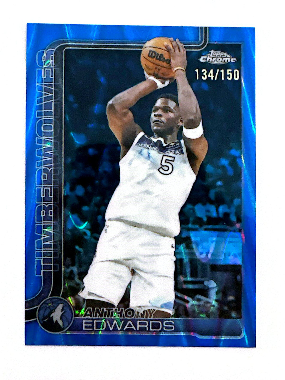 Anthony Edwards Blue Refractor /150 – 2025-26 Topps Chrome