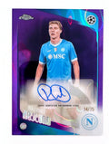 Rasmus Højlund Topps Chrome UEFA Auto /75 – Napoli